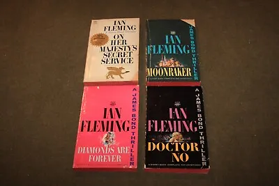 Lot Of 4 Ian Flaming James Bond PBs - Diamonds Dr No Moonraker Her Majesty's • $15.99