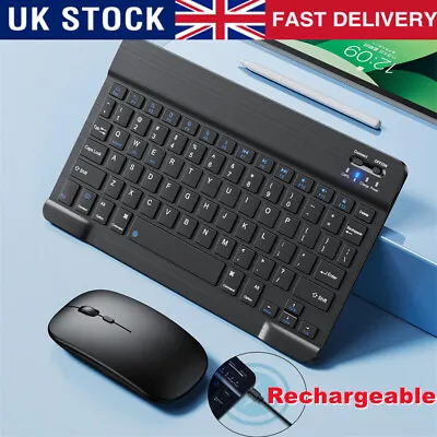 Rechargeable Wireless Bluetooth Keyboard For IMac IPad Android Tablet Desktop PC • £12.84