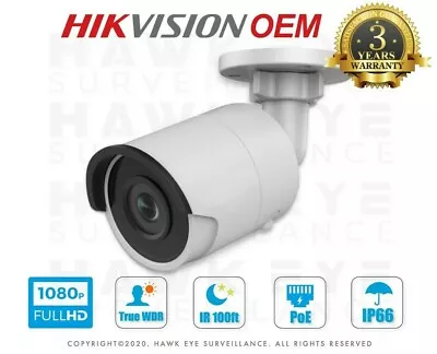 Hikvision OEM IP 1080P IR PoE Mini Bullet Camera For DS-2CD2023G0-I (2.8mm 4mm) • $79.99