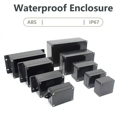 Waterproof Junction Box ABS Plastic Electric Project Black Enclosure  Housing • £5.39