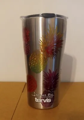 Designs By Tervis Stainless Travel Tumbler Mug Cup Watercolor Pineapples 20 Oz • $9.95