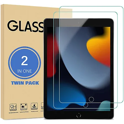 2X Tempered Glass Screen Protector For Apple IPad 10th 9th 8th 7th 6th Gen Air 5 • £4.49