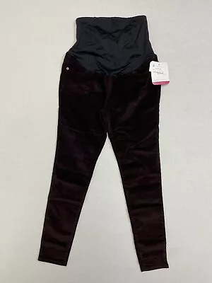 Isabel Maternity Pants Crossover Panel Skinny Corduroy Burgundy NWT 2/26 R • $14.95