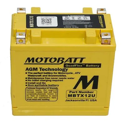 Motobatt MBTX12U AGM Motorcycle Battery For Kawasaki ZX-12R Ninja 02-03 • £76.99