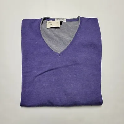 $49.50 • Buy CLOTHERIE PHOENIX Sz 2XL Purple Cotton Knit V-neck Pullover Men's Sweater NWT