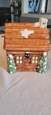Vintage The Seasons Collection Log Cabin Christmas Cookie Jar 8  • $15