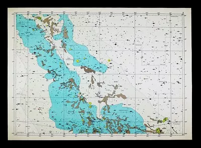 1962 Becvar Star Map X Equatorial Sky Chart Milky Way Nebula Aquila Astronomy • $48