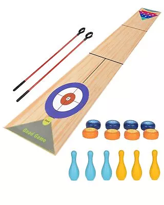 Portable Indoor Shuffleboard Table Game Curling Game And Bowling Game 3 In 1... • $87.58
