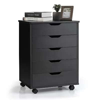 5 Drawer Mobile Filing Cabinet Document Organiser Storage Office File Cupboard • $109.95