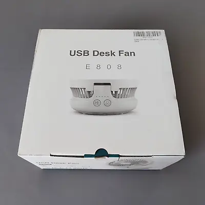 USB Desk Fan Rechargeable Portable Oscillating Table Fan & Night Breathing Light • £20