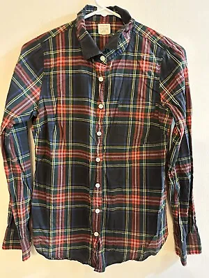 J. Crew Perfect Shirt Button Down Tartan Plaid Size XS Womens • $14.99