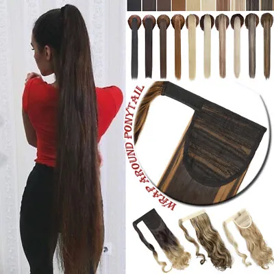 £12.80 • Buy 32  Clip In Ponytail Hair Extensions Extention Natural As Human Hair Curly Thick
