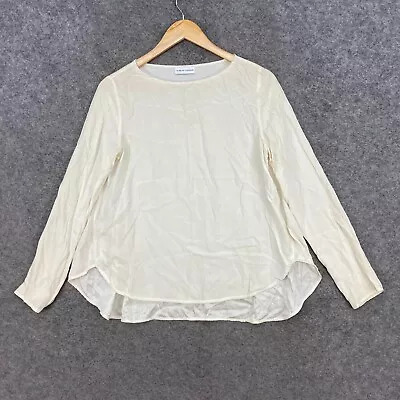 $34.95 • Buy Scanlan Theodore Womens Silk Top Size 10 Cream White Long Sleeve Satin 35827
