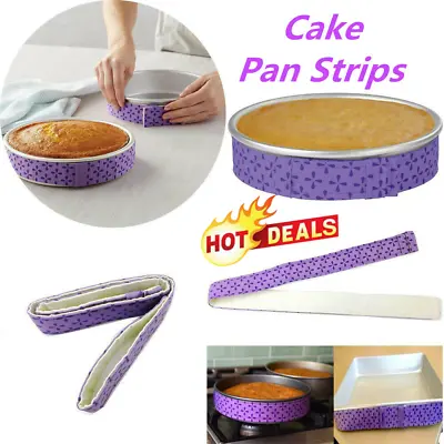 WILTON BAKE-EVEN STRIPS Set PURPLE - Bake Moist Level Every Cake • £3.82