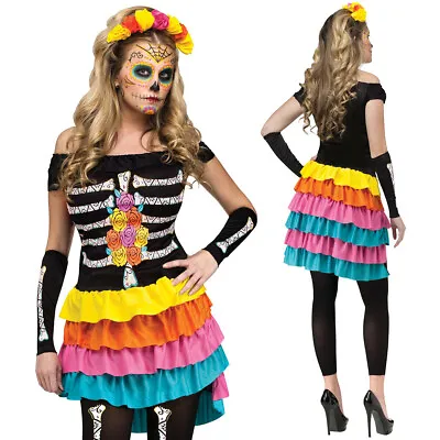 CL788 Dia De Los Muertos Mexican Day Of The Dead Skull Spanish Halloween Costume • $70.45