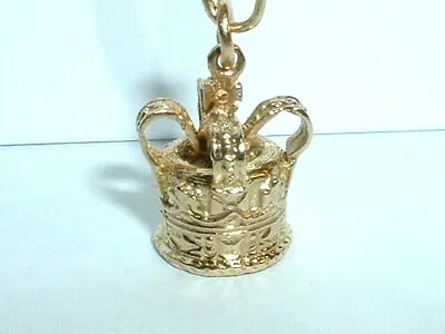 Vintage 9k Yellow Gold 3d Royal Crown Pendant Charm  • $159