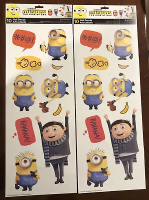 Wall Decals Minions Rise Of Gru Room 20 Stickers RoomMates Reusable NEW Kids • $9.99