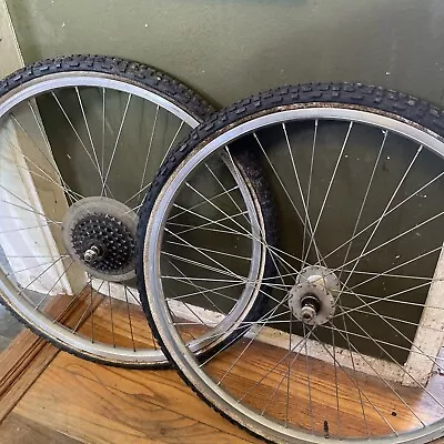 Vintage 1980s Araya RM-20 6-Speed 26  Mtn Bike Wheelset Suzue High Flange Hubs • $80