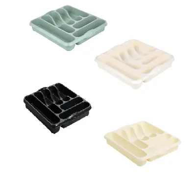 £6.98 • Buy Plastic Cutlery Tray Drawer Organiser Kitchen Rack Holder Insert Tidy Storage  