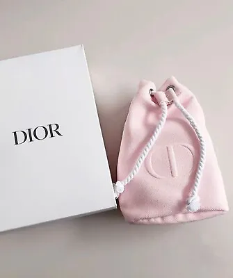 NIB Dior 💕 Beauty Cosmetic Bag Drawstring Pink Pouch Clutch VIP Gifts Genuine🎁 • $22.99