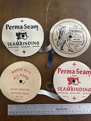Vintage Lot Of 4 Rolls Seambinding Rayon (3 Partial Rolls 1 Full) • $20