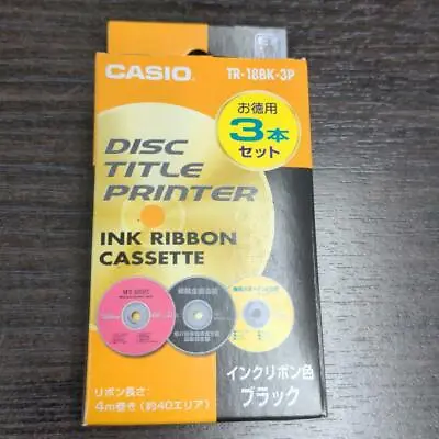 $31.20 • Buy Casio TR-18BK-3P Black Ink Ribbon Disc Title Printer 3pcs 