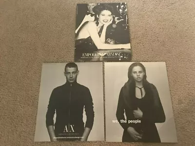 Vintage EMPORIO ARMANI Clothing Poster Print Ad LOT MALE MODELS FEMALE '90s 2000 • $5.99