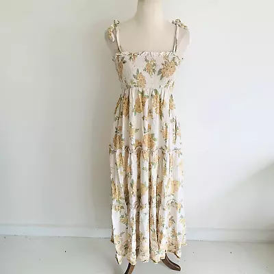 Iris Maxi Women's Sleeveless Floral Maxi Dress Size 10 Sleeveless Shirred Bodice • $28