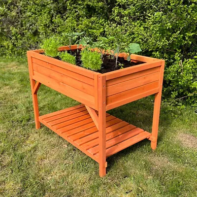 Wooden Raised Herb Vegetable Bed Garden Patio Planter (58cm X 100cm X 78cm) • £74.99