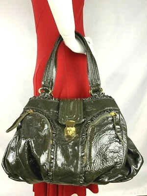 $37.46 • Buy Treesje Divino Large 3 Compartment Patent Leather Satchel Handbag