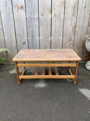 £48 • Buy Mid Century Vintage Funky Tiled Top Teak Coffee Table With Under Book /Mag Shelf