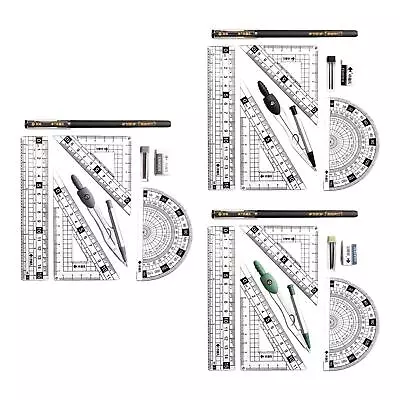 Geometry Precision Tool Math Geometry Kit Drawing Tool Compasses Rulers • £9.83