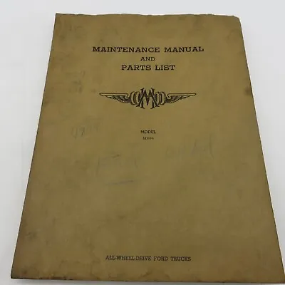 Marmon Herrington Model M806 All Wheel Drive Ford Trucks 1954 Maintenance Parts • $175.50