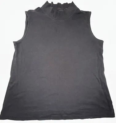 Christopher & Banks Sleeveless Cotton Mock Turtleneck Shirt Top Black M Women • $9.99