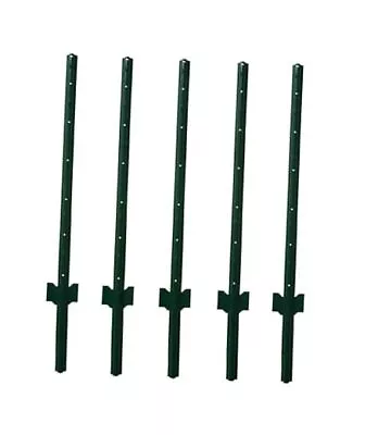 Metal Fence Post Fence U Post Green 4 Feet Pack Of 5 For Garden Wire 4'5 PCS • $52.27