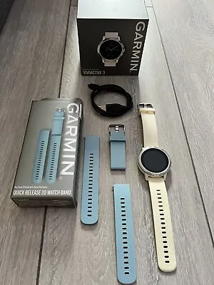 Garmin Vivoactive 3 GPS Heart Rate Monitor Watch - White • £70