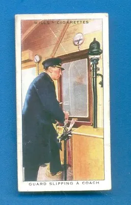 RAILWAY EQUIPMENT.No.5.GUARD SLIPPING A COACH.WILLS CIGARETTE CARD 1938 • £1.50