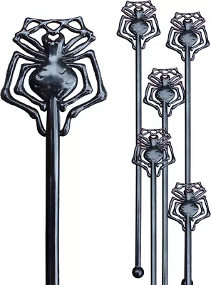 Spider Halloween Reusable Cocktail Drink Stirrers / Swizzle Sticks (12 Supplied) • £7.05