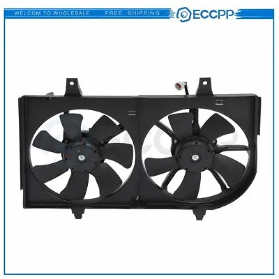 Radiator Condenser Cooling Fan Assembly For 02-03 NISSAN MAXIMA 02 INFINITI I35 • $52.98