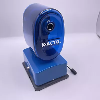 X-ACTO Manual Crank Pencil Sharpener - Suction Base - Blue • $14.99