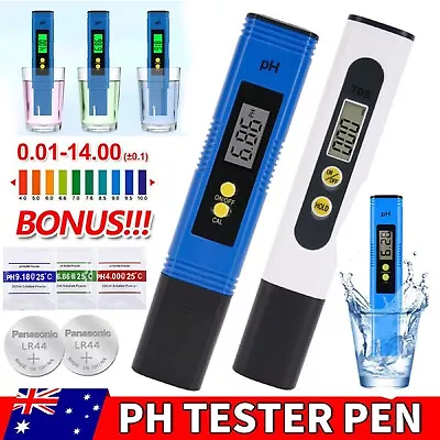 PH Meter Tester Pen Digital Portable Aquarium Water Monitor Pool Hydroponics Kit • $12.79