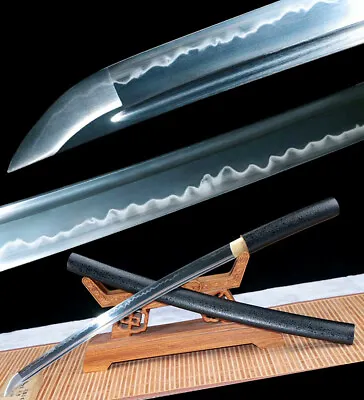 Very Sharp Clay Tempered T10 Steel Blade Japanese Sword Samurai Wakizashi Katana • $127.30