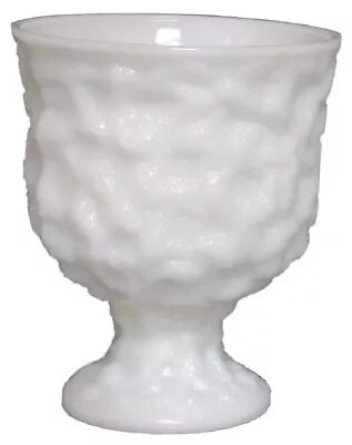 Vintage Eo Brody Milk Glass Bowl With Pedestal Planter Urn Vase Bumpy • $10