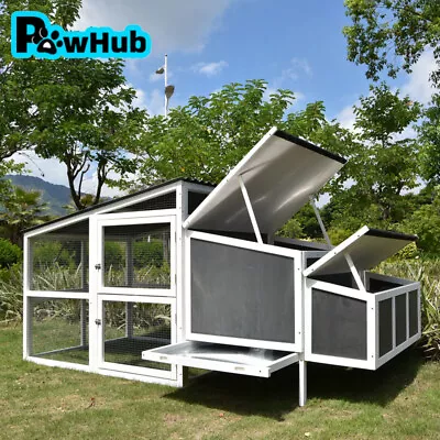 PawHub Extra Large Wooden Chicken Coop Rabbit Hutch Hatch Box With Run • $379