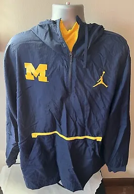 Men’s XXL Jordan Michigan Wolverines On Field Windbreaker 1/4 Zip Jacket Nike • $35.98
