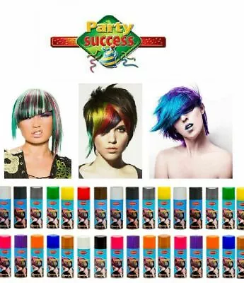 Party Success Hair Coloured Spray Temporary Hair Spray Wash Out Hair Colours • £5.99