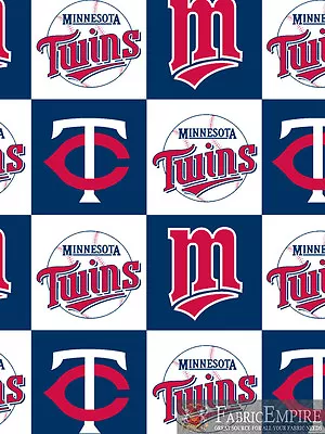 MLB Minnesota Twins Block Edition Licensed Fleece Fabric  / 58 Wide / SOLD BTY • $17.90