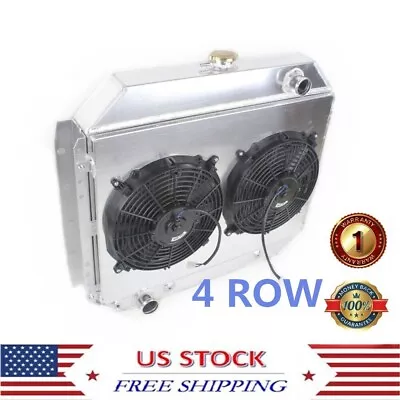 4 ROWS RADIATOR & SHROUD & 2x12'' FANS For Ford F100 F150 F250 F350 1966-1979 • $275