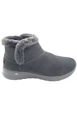 Skechers Solid On The Go Joy Bundle Up Ankle Boots Charcoal • $39.99