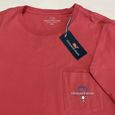 Vineyard Vines Lacrosse Graphic Pocket Mens T Shirt Size XXL NWT Jetty Red • $19.99